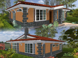 3 bedroom house plan in Kenya by Kenyan architect